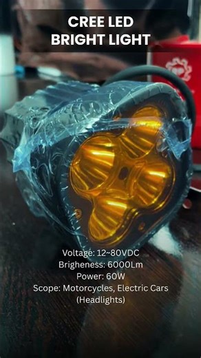 RP Racing CREE LED Bright Light | 6000LM Ultra Bright Headlight for Bikes & EVs | 12–80V | 60W Power