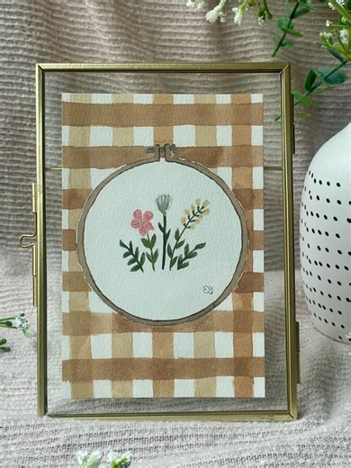 Framed Original Art; Needlework Embroidery Loop - Etsy