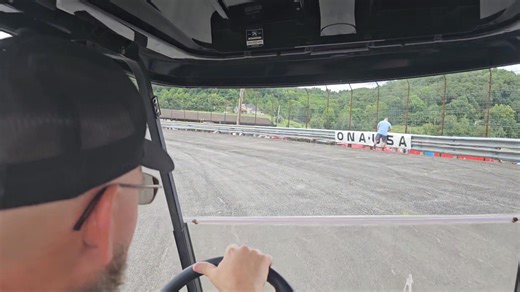 A golf cart ride around the unique 0.438-mile oval thanks to the Ona Speedway flagman  | Super Cup Stock Car Series | Facebook