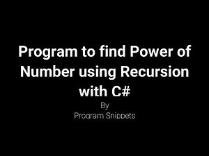 Program to find power of number using recursion with C#