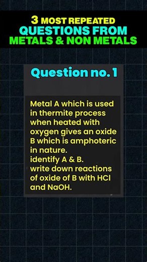 Don’t Skip ❌ | Metals & Non-Metals MOST REPEATED PYQs 🔥 | CBSE Class 10 #science #cbse #exam