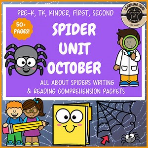 All About Spiders Writing and Reading PreK Kindergarten First TK Second Spiders