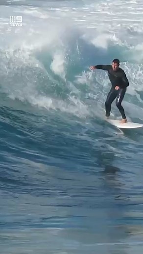 Here’s an unlikely duo! 🏄 🐋 A whale has crashed Andrew Johns’ surfing session, breaching at Bronte Beach in Sydney’s east. #9News #surfing #whale #footy #andrewjohns #sydney #australia