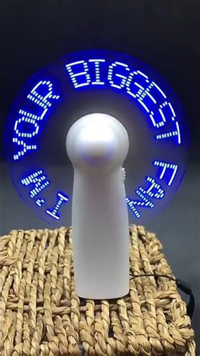 LED USB fan with programmable message display | RGB lights portable mini fan