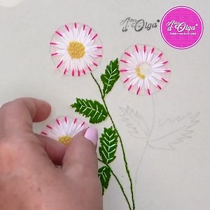 65K views · 1.6K reactions | ☀️ ¡Hola! En este tutorial, te muestro cómo bordar margaritas doble color | Artesd'Olga | Facebook