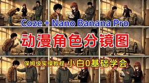Coze工作流 NanoBananaPro生成ai动漫角色分镜图智能体，超详细保姆级手把手教学AI视频制作教程_AI脚本_AI绘画_AIGC人工智能