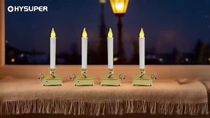 4Pack Dusk to Dawn Window Candles Battery Operated, Flameless LED Candles with Light Sensor & 3 Modes, Realistic Flickering Flame for Christmas Holiday Decor