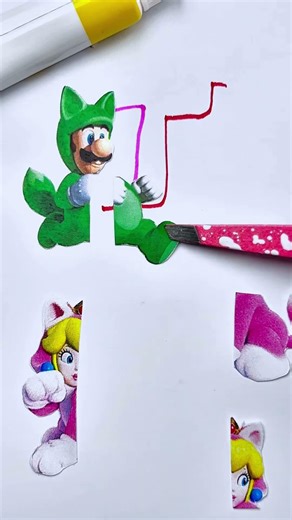 The Super Mario Movie line connect paper craft #mario #viral