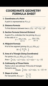 Coordinates geometry formula sheet | Mathematics Hub | Facebook