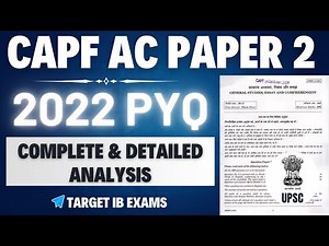 CAPF AC Paper 2 2022 PYQ Analysis | CAPF AC Paper 2 Previous Year Questions |