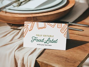 Italian Pasta Food Labels: Editable Party Place Cards (digital Template) - Etsy