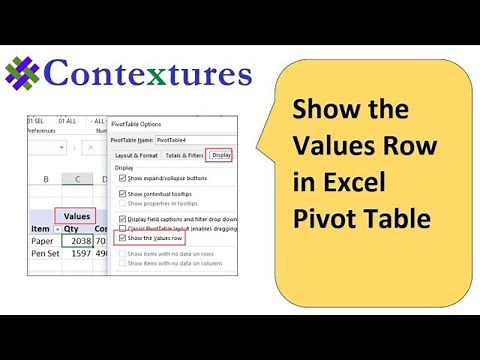 Show Values Row in Excel Pivot Table Headings
