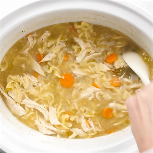 Slow Cooker Chicken Noodle Soup uses simple ingredients, takes just 10 minutes to prep, and comes out so flavorful, brothy and comforting. Perfect for a hands-off cozy meal on a chilly day. Recipe: https://www.familyfoodonthetable.com/slow-cooker-chicken-noodle-soup/ | Family Food on the Table | Facebook