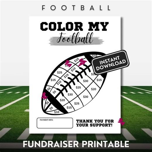 Color My Football Fundraiser Flyer Fill My Football Sponsor My Season Printable Pick a Spot to Donate Fundraiser Non-editable Download - Etsy