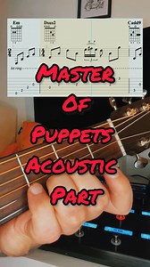 Do you play acoustic guitar and love Metallica? 🤘 Then try playing the cool harmonic part from Master of Puppets on acoustic! It’s a perfect exercise, sounds great, and works beautifully played in a loop 🎶 Have fun with the tabs! P.S. Forgive me if I don’t use the exact same fingers as James or Kirk 😉😄 My 🎸 @crafter_korea 🎸 #guitarist #guitar #acoustic #metallica #music | Pascal Umiker