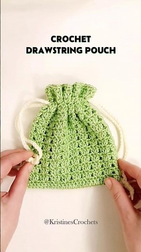 Crochet Drawstring Pouch - video tutorial on my channel! #crochet #drawstringbag #crochetcommunity