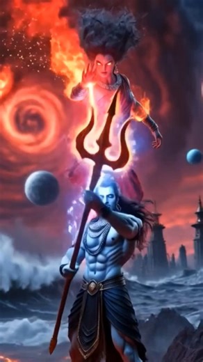 When Shakti Awakens: Kali & Rudra Shiva’s Cosmic Tandav 🌌🔱#kali #mahadev #youtubeshorts #trending#yt