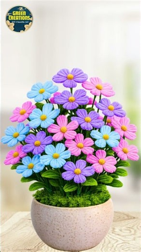 ✨ Turn Pipe Cleaners Into Gorgeous Flowers! 🌸 Easy DIY Flower Pot