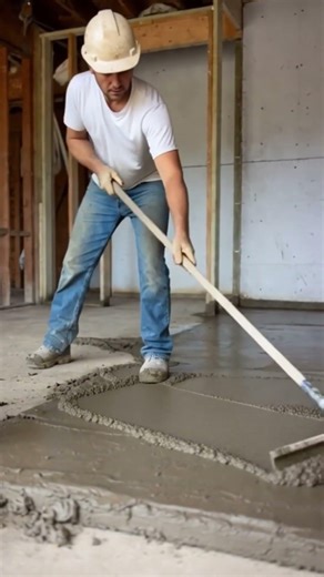 The process of leveling the floor casting using simple tools by expert work #shorts