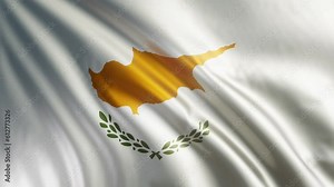 Cyprus flag, Cyprus Background, Cyprus flag waving in the wind. The national flag of Cyprus, seamless loop animation. 4K video, Closeup.