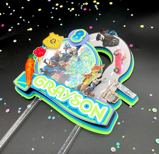 Zootopia Inspired Cake Topper, Zootopita 2 Themed Cake Topper, Zoo Cake Topper, Animal Zootopia Inspired - Etsy