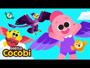 Flying Dinosaur Song | Dinosaur Nursery Rhymes for Kids & Babies | Microraptor | Hello Cocobi