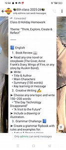 Class 8 Holiday Homework: EnglishTheme: Think, Explore, Creat... | Filo