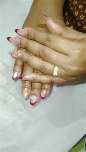 Beautiful nail extension ❤️💙❤️