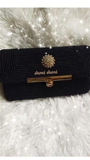 Luxury handmade crochet clutch bag | Elegant Black Crochet Wallet & Clutch Handmade Crochet Bag