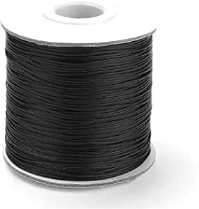 Waxed Polyester String Cord Black 15M Continuous Length 0.5mm Thick
