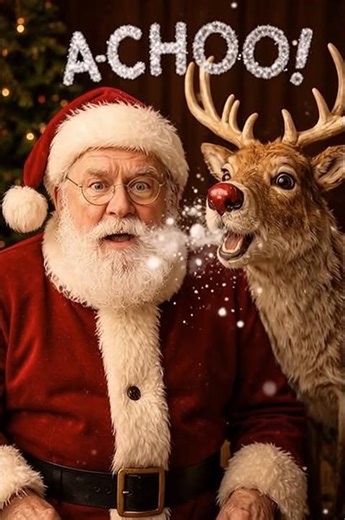 Santa Freezes After This Reindeer Sneezes ❄️😆