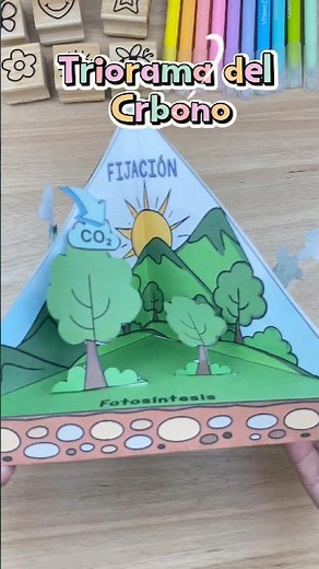 🎬 Carbon Cycle Triorama 🌱 ✂️📘 + FREE Plantilla 📥