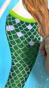 [clip] Painting colorful mermaid scales! 🎨 #mermaid #mermaids #painting #beginner #paintingideas | Emily Seilhamer Art