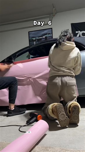 Mitsubishi Eclipse DIY Car Wrap in Light Pink | Day 6 Update