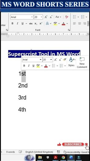 Day-14 | Superscript in Word | MS Word Series #Word #msword #eleganceacademy #superscript