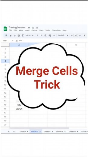 How to Merge Cells in Google Sheets | Simple Shortcut Tutorial #shorts