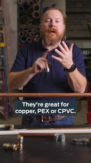 SharkBite Plumbing Solutions on Instagram: "Watch as Brent from @toolpros shows you how easy it is to use SharkBite Max push fittings on a burst pipe. No specialty tool needed. Our fittings are rated at 400 psi & they work with copper, PEX and CPVC."