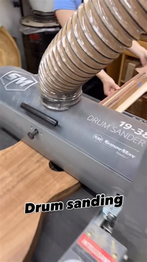 Ed Garnero on Instagram: "I've been happy with this Laguna Supermax 19-38 drum sander. We're a couple years in of using this thing. No complaints. Here Gina is smoothing the top of a bass in progress pre-fretboard glue-up #drumsander #lagunatools #supermax #guitarwork #womeninlutherie #guitarmaker #bassmaker #luthier #garneroguitars #sanding #woodworking #woodworker"