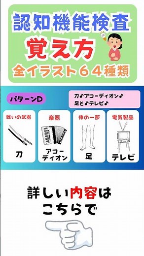 ⑤ [Cognitive function test] How to remember all 64 types of illustrations, latest 2026!