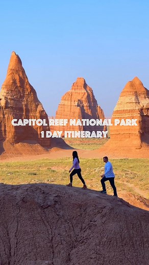 Capitol Reef Guide 🚘 Follow this itinerary if you have 1 day to spend in Capitol Reef National Park for can't miss spots! Capitol Reef is the MOST UNDERRATED Utah National Park in our opinion, for the majority of visitors only visit a small portion of it, skipping the remote and beautiful cathedral valley and temple of the sun and moon. 🥾If you have a high clearance 4x4, follow our itinerary for a full day of adventure on places to visit in Capitol Reef National Park: 📍Chimney Rock (roadside