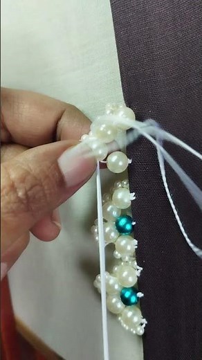 Beautiful Pearl Bead Border Design | Easy Handwork Tutorial