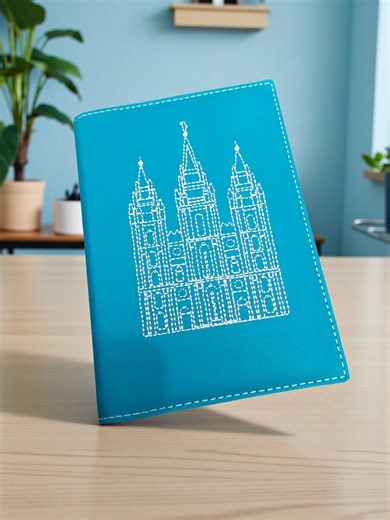 Compact LDS Quad Simulated Leather Slip Cover, LDS Scripture Slip Cover, Missionary Gift, Baptism Gift, Christian Gift, Salt Lake Temple - Etsy