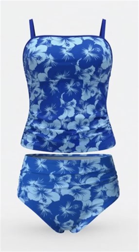 Women's Tankini Swimsuit, Sexy Backless Beachwear, Cross-Border Trendy Print, Floral Pattern Tankini, Split Bikini Set, Perfect for Vacation #beachwear #flatteringtwopieceset #swimsuitreview #womensbathingsuit #loungewearsets #sheinbikini #momswimwear #momapprovedswimwear #twopiecebathingsuit #swimdresses