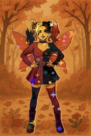 Harley Quinn Fall Fairy Sticker: Waterproof Vinyl Decal - Etsy