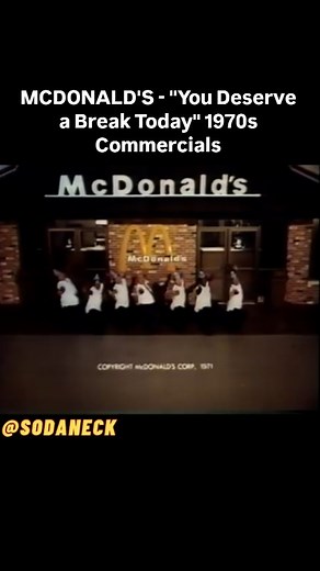 Sodaneck on Instagram: "Step back into the 1970s with McDonald’s unforgettable “You Deserve a Break Today” commercial! This iconic ad campaign, launched in 1971, emphasized the joy of taking a break with a quick and delicious meal at McDonald’s. With its catchy jingle and feel-good message, it became one of the most memorable fast-food commercials of all time. Relive the nostalgia of a golden era in advertising! #McDonalds #YouDeserveABreakToday #VintageAds #1970sCommercial #FastFoodHistory #McD