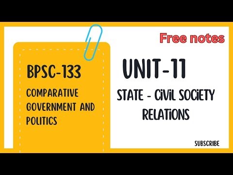 BPSC-133 Unit-11 State - civil society relations #ignou #ignouexams #unit11 #bpsc133