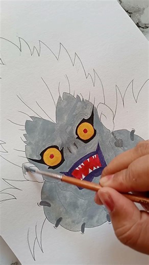 how to colour anime character #anime #deathnote #shinigami #colors