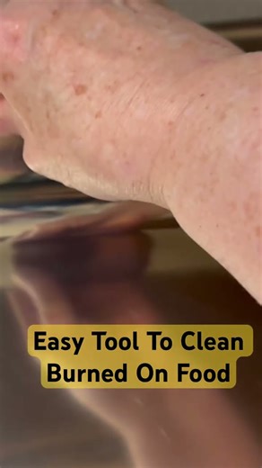 Easy Tool To Clean Burned On Food From Pan