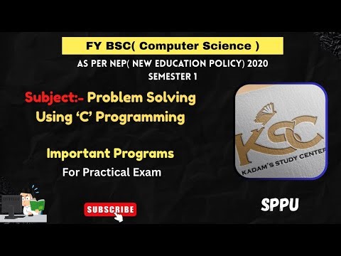 Fy BCS || Semester 1 || C Programming || Important Programs || Practical Exams || SPPU ||