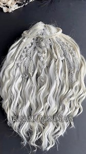 For the silver-haired and the women who tame fire 🔥 Ashen Dragon 🐉 A blend of Silver Grey, Platinum and Pure White – braided, curled and alive. Decorated with dragon charms inspired by House Targaryen aesthetics and the epic battles of Game of Thrones. Soft brushable curls, crochet dreads, fishtail braids! Light shimmer - Fantasy-grade detailing! Perfect for silver hair, platinum blondes and anyone who feels like a queen of fire and frost ❄️ Can be styled as Witch, Viking, Boho or full Dragon 